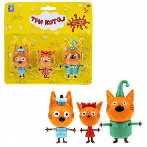 Игровой набор с 3 фигурками - Три кота - Коржик, Карамелька и Компот (1Toy, Т17171)